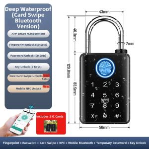 FALEISTON | Remote Control Waterproof Smart Fingerprint Padlock Door Lock