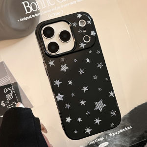 Korean Full Screen Stars Graffiti Phone Case For iPhone 17 Air 16 15 14 13 12 11 Pro Max XS XR X 7 8 Plus Shockproof Soft Cover
