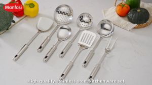 3 ชิ้น ข้อมูล พิเศษ ชุดไม้พายสแตนเลส + ช้อน + กระชันสามชิ้น