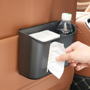 Car Seat Back Storage Bucket Multi-Functional Vehicle Trash Can Cup And Tissue Holder Interior Car Storage Bucket