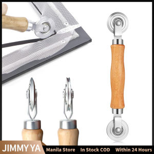 Double-Head Window Screen Roller Wooden Handle Screen Spline Roller Gauze Wheel Window Install Tool
