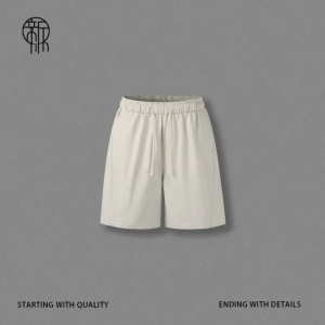 Summer Casual Loose Fit Straight Leg Elastic Waist Shorts Mens Versatile Lightweight Quick Dry Five-Quarter Length Pants