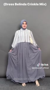 Gamis Belinda Crinkle Daily Hijab Fashion / Gamis Wanita Terbaru 2025 / Gamis Crinkle Wanita