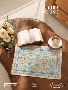 French Style Dining Table Mat Leather Oil Resistant Waterproof Western Dinner Plate Pad High End Luxury Heat Insulation Pad