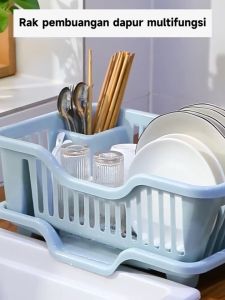 Tempat Rak Pengering Piring Plastik Pengering Buah dan Sayur
