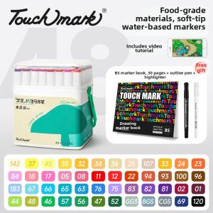 Touch mark | Food-Safe Washable Non-Toxic Children-Friendly Soft-Tip Acrylic Color Pens 24pcs