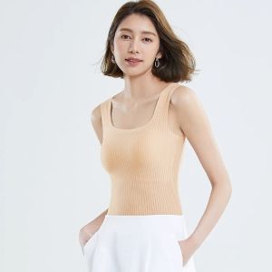 miiow | Cat Woman Ice Silk Wide Shoulder Strap Vest No Bra Inner Wear Womens Summer New Slim Fit Base Shirt Backless Versatile Style