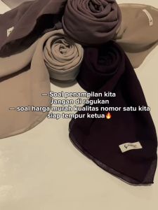 Hijab segi empat pollycotton plain square premium
