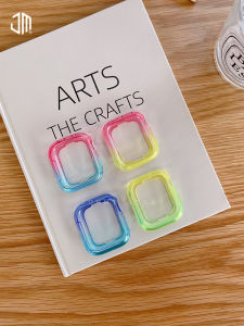 Junmi for Apple Watch IWatch S9 Stylish Drop-Resistant Gradient Jelly Color Protective Case Soft Applewatch87654se Generation Abrasion Resistant Breathable Soft Case for Men and Women Border Shell Summer