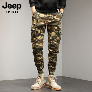 JEEP SPIRIT | Camouflage Workwear Pants Casual Loose Multi Pocket Jogger Trousers