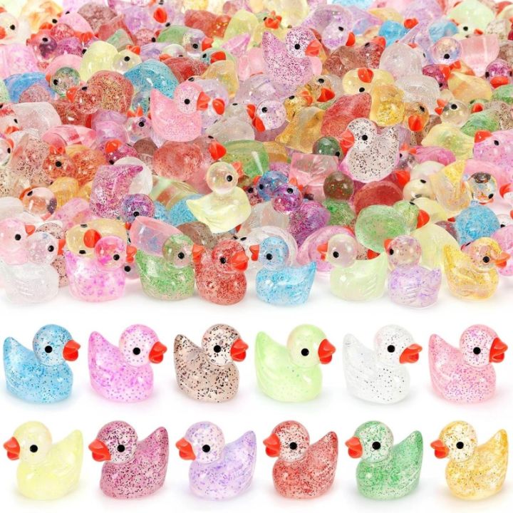 100 Con Vịt Nhỏ Bằng Nhựa Resin Lấp Lánh Nhiều Màu Sắc (10 Màu) Để ...