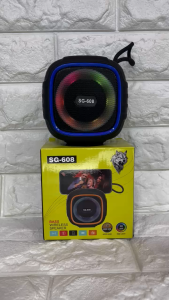 Speaker Bluetooth RGB SG-608 Wireless Speaker LED Good Bass Support TF Card With Stand Handphone