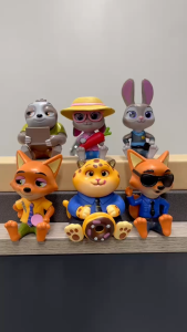 Zootopia Action Figure Set of 6  Judy Nick Flash Finnick Chief Bogo Toys for kids gift