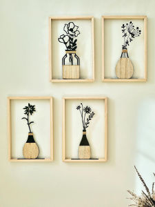 Rustic Home Decor Wall Hanging Plant Iron Art Creative Bedroom Living Room Wall Decorative Accessories Irregular Hand-Painted