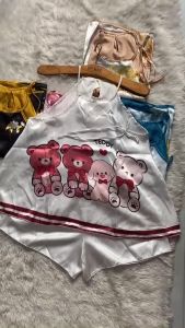 Set đồ ngủ nữ Áo Cổ Yếm In 5D Quần Đùi Mẫu mới Thời Trang Vải Phi Lụa mềm không nhăn Freesize 40-60kg