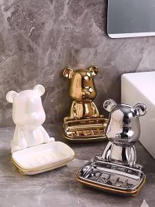 Nordic Style Iron and Ceramic Bear Organizing Rack