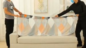 ผ้าคลุมโซฟา ผ้าคลุมโซฟาลายสัตว์ ยืดได้ พับได้ ตัวแอล กันลื่น 4ที่นั่ง