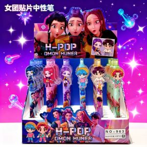 Hasbro | 6/12/18Pcs Anime Rumi Black Gel Pen Student Writinng Pen Anime Figure Stationery Study Supplies Gift 0.5mm
