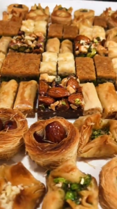 Turkish Baklava Sweet Mix Baklava Turkish Delights Nougat Fresh Stock