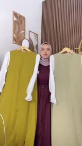 Giovanno Store Fashion Dress Wanita Mona Muslim Bahan Rayon Twill Premium Ukuran MLXLXXL Jumbo Terbaru