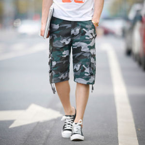 Summer Camouflage Workwear Shorts Mens Trendy Middle Pants Pure Cotton Sports Fifth Pants Men Plus Size Loose Casual Pants