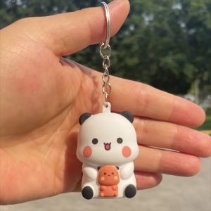 ~~Bubu Dudu Say I Love You Voice Toys Keychain Yier Panda Bear Glowing Anime Figures Phone Ornament Bag Decoration Couple Gifts