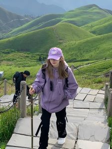 Outdoor Womens Loose Waterproof Hooded Jacket Mountain Series Fashionable American Retro Style Long Sleeve Mid-Length Coat