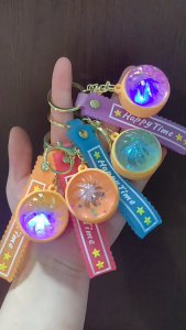 Light Up Glitter Keychain Stress Relief Fidget Toy Easy Clip On Design Portable For Bags Or Keys Lightweight Compact Sparkling Glow Calming Fun Practical Daily Carry Accessory