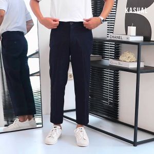 Kasual Essential Ankle Chino Pants Navy Blue Biru