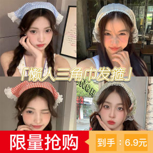 Sweet Plaid Fabric Hairband Style Headscarf Korean Style Spring Summer Friend Gift Countryside Style Hairband Accessories