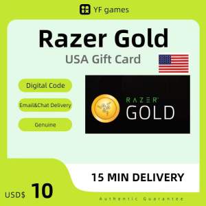 US-Razer Gold Card USD$10⚡Razer Gold PIN Gift Card E-Voucher Evoucher【24/7 Email&Chat Delivery】