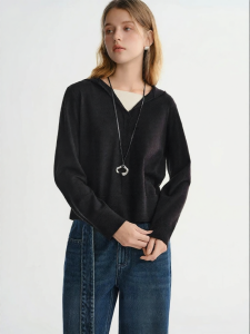 DUSHU | Layered Design Hooded Knitwear