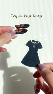 Đầm ngắn dáng A cổ phối ren tiểu thư tay phồng công sở Poise Miều Est.2013