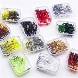 2 Hộp 20 Chiếc Nhân Tạo Mồi Bộ 4Cm Silicone Cá Rô Nhỏ Grub Worm 12 Màu Cho Câu Cá Sông Đại Dương Hồ