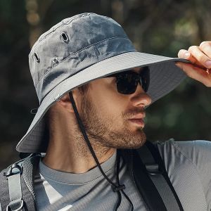 New Mens Wide Brim Sun Hat - Waterproof UV Protection Safari Bucket Hat for Fishing Hiking Climbing Summer Outdoor Oversized
