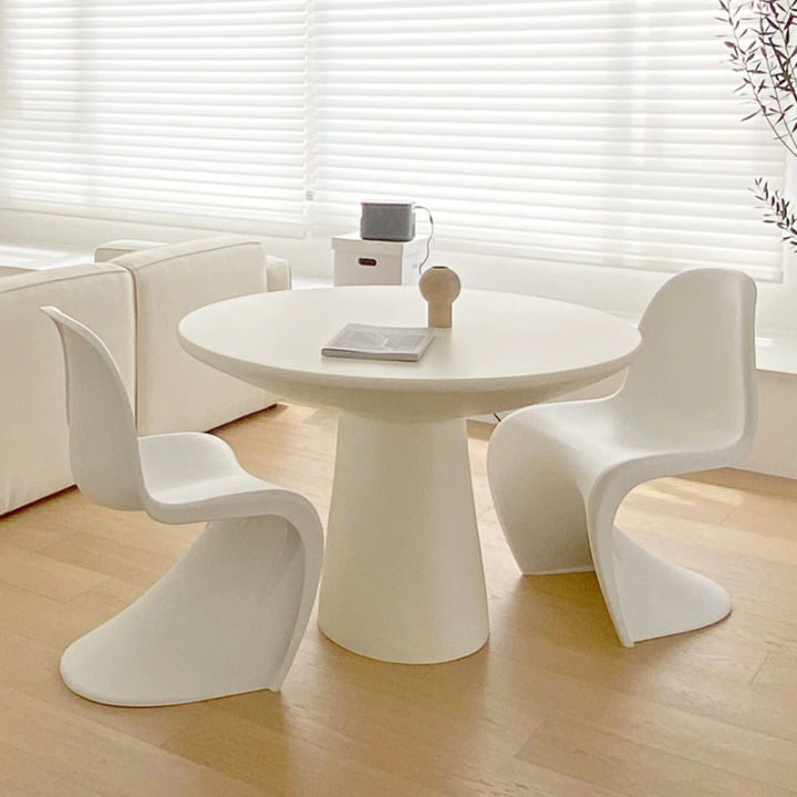 Japanese Style round Dining Table Small Apartment Cream Style Table B