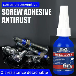 LOOLIFLBlueRemovable thread locking agent with medium strength for nuts bolts and fasteners to prevent loosening and corrosion