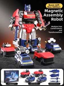 Magnetic Assembling Intelligence Robot Toy Car Transformer