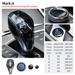 RYSJM | 4 Pieces Set Car Crystal Shift Knob Handle Crystal Gear Handle For BMW F40 F44 F45 F46 G20 G21 G22 G23 G26 G28 Gear Handle