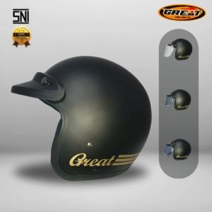 Great Helm Bogo Hitam Doff Polos Original 100% Termurah Pria Wanita Dewasa SNI D03