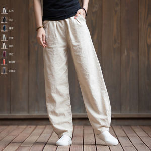 Buddhist Womens Clothing Chinese Zen Lay Buddhist Clothes Pants Easiest for Match Cotton Linen Slimming Pants Womens Linen Bloomers Autumn