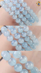 Collection Grade Rare Cat Eyes Wealth Bowl Sky Blue Aquamarine Bracelet