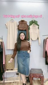 Áo thiết kế bigsize nữ tay dài bo tay khoét vai cổ lọ nhét 2 bên eo chất gân tăm mềm mịn co giản(có video ảnh thật) G223