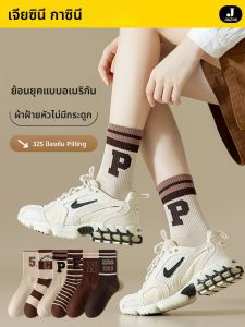 JIAZINI | ถุงเท้าผู้หญิงแฟชั่น ไม่มีกระดูก สไตล์ฤดูใบไม้ร่วง/หนาว