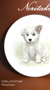NORITAKE 100%New - Puppy - 01 Dĩa Cảnh Vẽ Tay Rất Đẹp 27.5cm