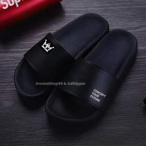 AdSlipper . CLASICAL LIST MERAH SHB . Promo Sandal Slop Slip On Distro Casual Pria Wanita Dewasa