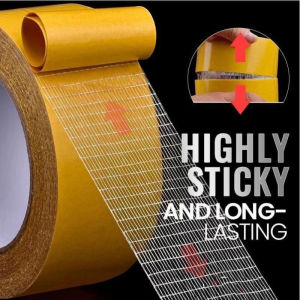 5M Strong Fixation Double Sided Tape Translucent Mesh Waterproof Strong Traceless Cloth Duct Tape High Viscosity Carpet Adhesive Tape Resistant Heat Carpet Adhesive Base Cloth Tape