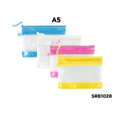 Wings ซองซิปคู่ มีช่องเก็บอุปกรณ์ 2 ช่อง ขนาด A4 A5 B5 B6 (ราคาต่อ 1 ใบ / คละสี )