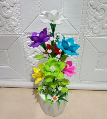 Mawar kuncup-mawar mekar akrilik rainbow