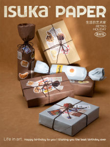 Retro Holiday American Color Series Gift Wrapping Paper Pear Paper Ribbon Large Size Teachers Day Birthday Wedding DIY Decorative Stickers